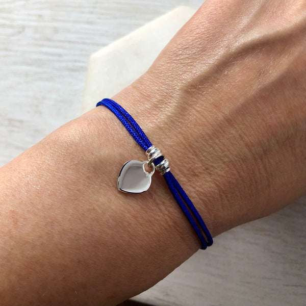 Cord / silver bracelet personalised with pet's name