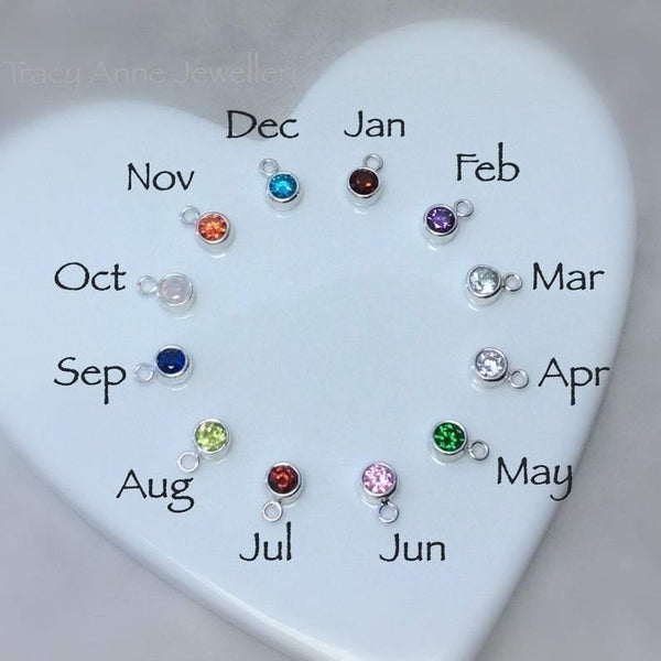 Initial necklace with birthstone charm - Tracy Anne Jewellery