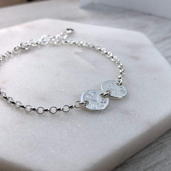 Name bracelet engraved in sterling silver, dainty and simple - Tracy Anne Jewellery