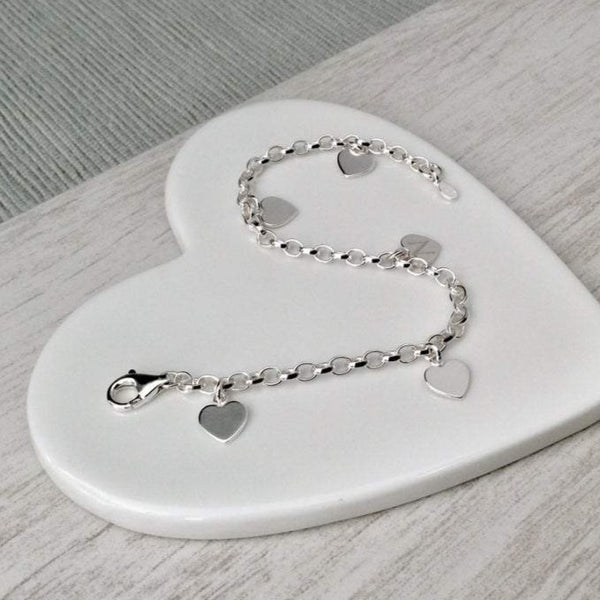 Personalised silver charm bracelet