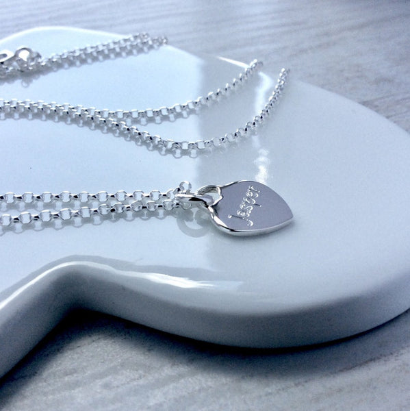 Paw print necklace, personalised with pet's name on the back