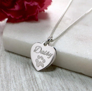 personalised gifts for pet owners, engraved sterling silver jewellery