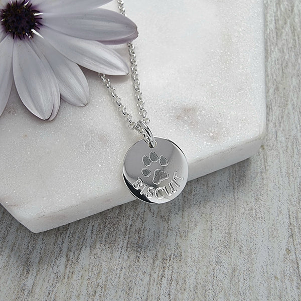 Actual dog / cat paw print necklace, personalised with pets own paw