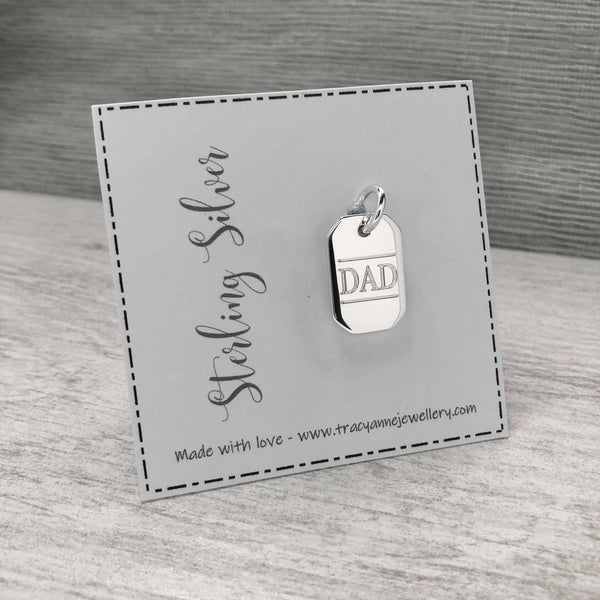 Men's silver dog tag pendant, gift for Dad
