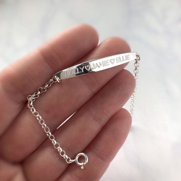 Personalised sterling silver ID bracelet