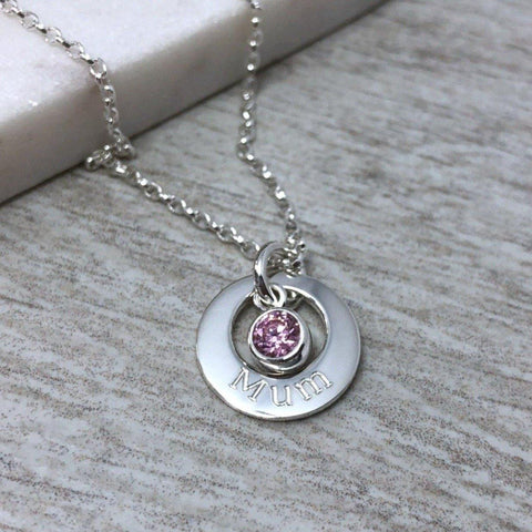 Mothers Day gift, a beautiful necklace with birthstone charm, 14mm - Tracy Anne Jewellery