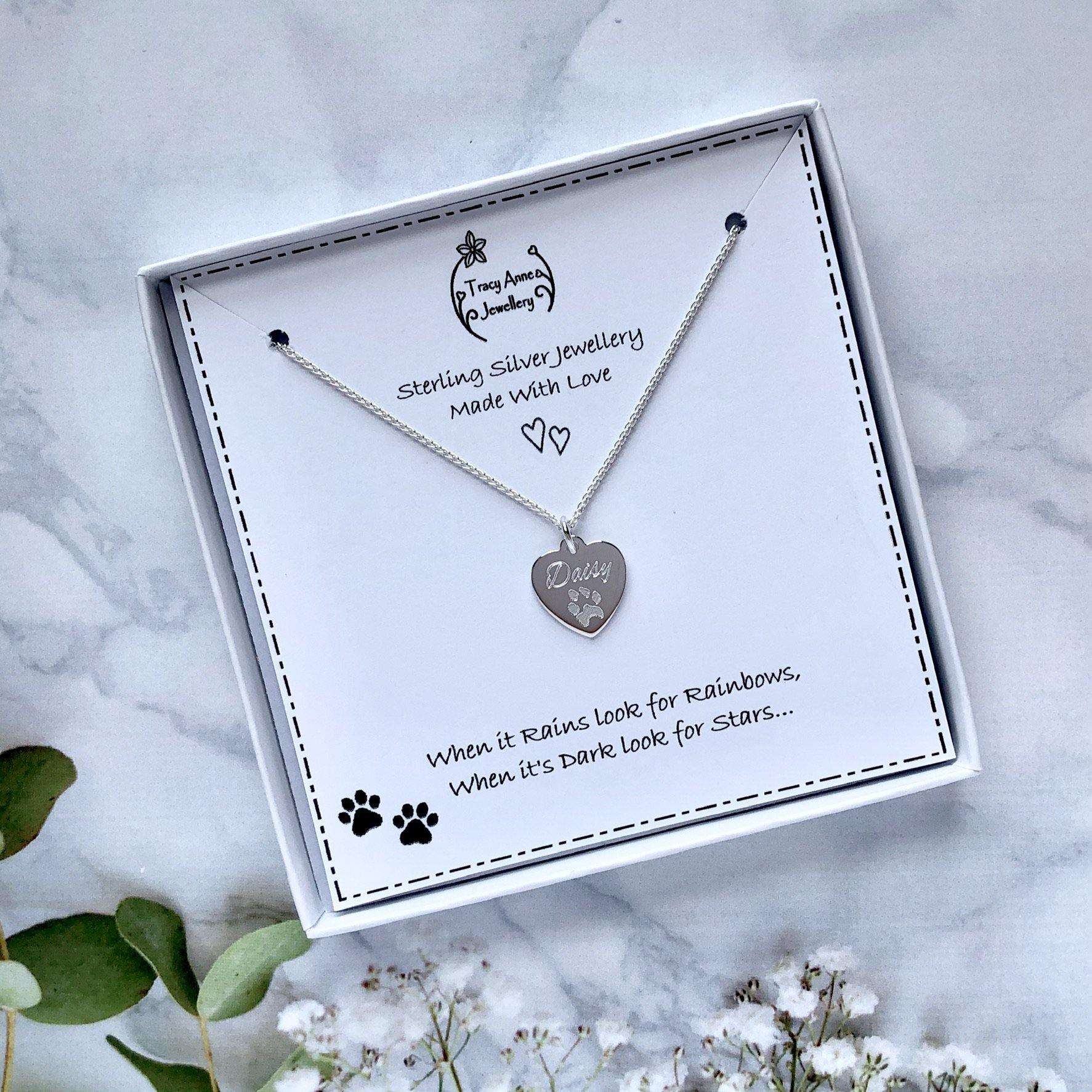 Paw print memorial clearance necklace