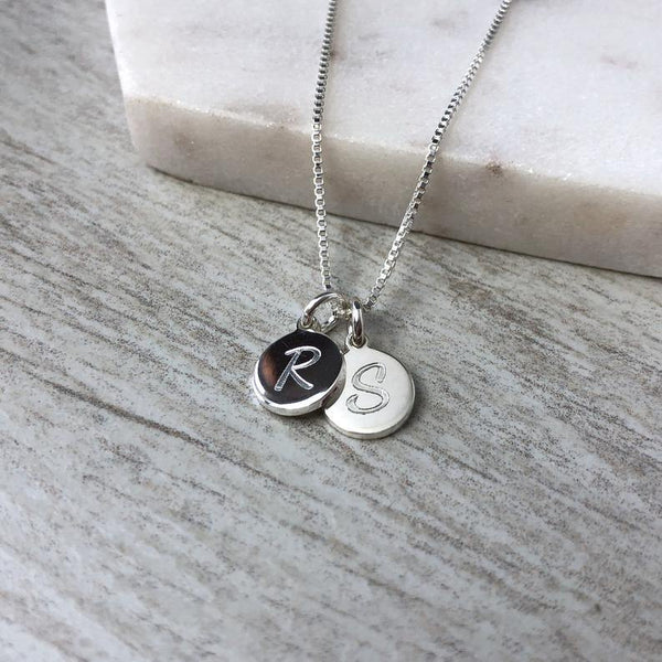 Initial necklace, small and dainty, 8mm - Tracy Anne Jewellery