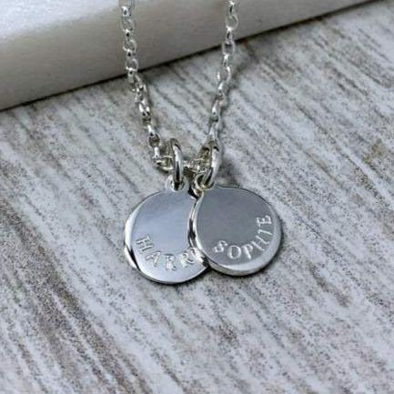 tiny name necklace personalised in sterling silver